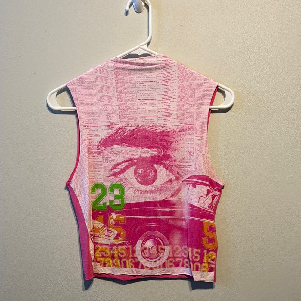 Jaded London Pink Sleeveless Graphic Crop Top